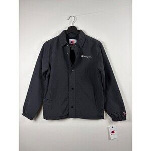 Champion Youth Classic Coachs Nylon Jacket Water Resistent Black XL 18/20 NEW